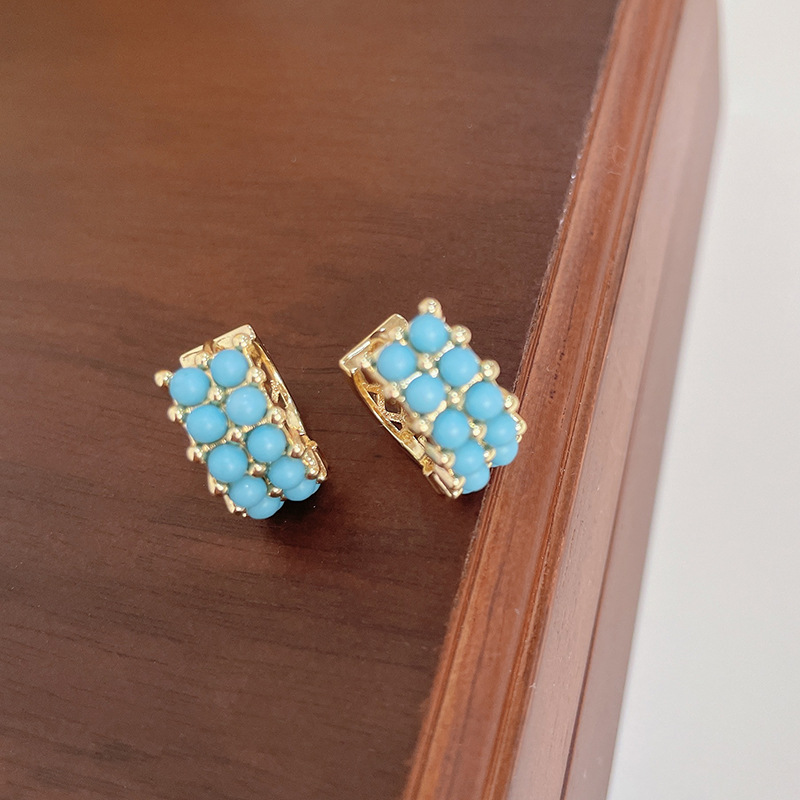 Title 4, Womens Simple All-match Retro Turquoise Earrin...