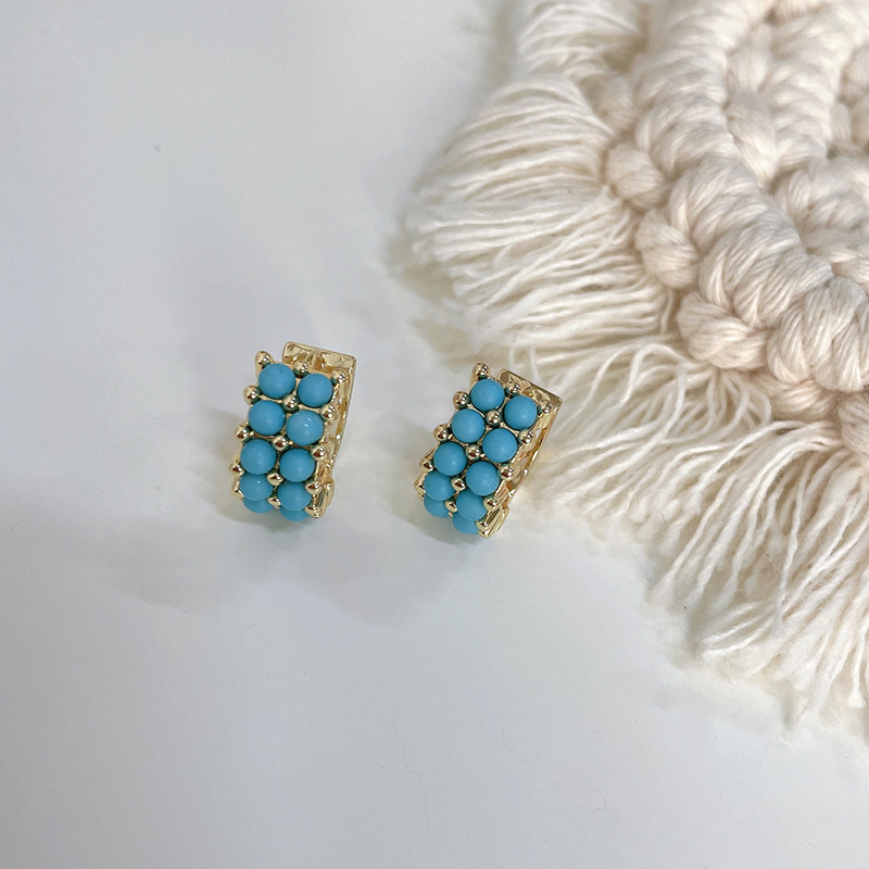 Title 6, Womens Simple All-match Retro Turquoise Earrin...