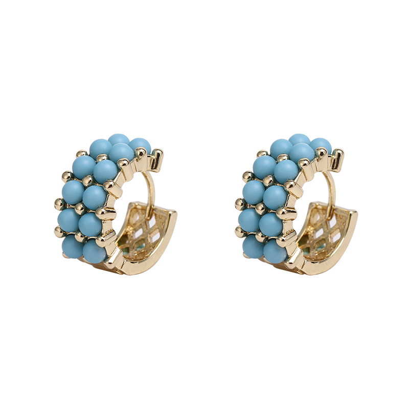 Title 8, Womens Simple All-match Retro Turquoise Earrin...