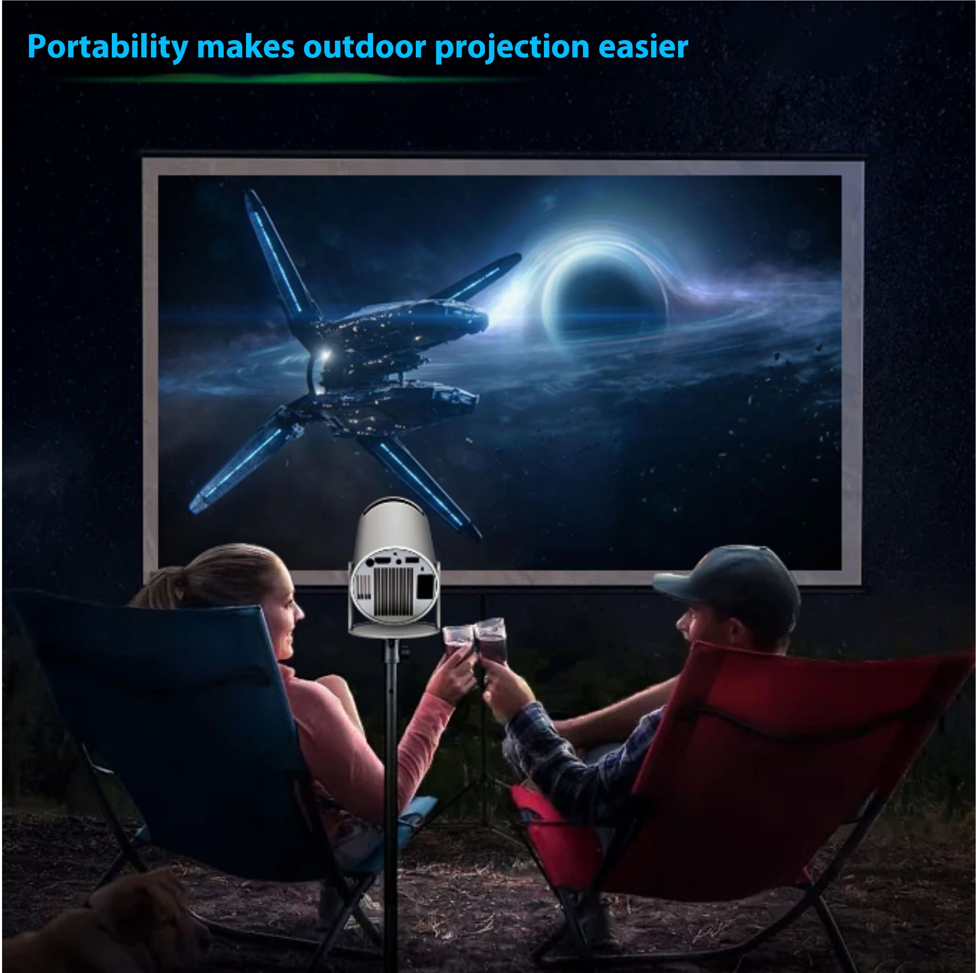 Title 4, HY300 Pro Projector voor home theater. Draagbar...