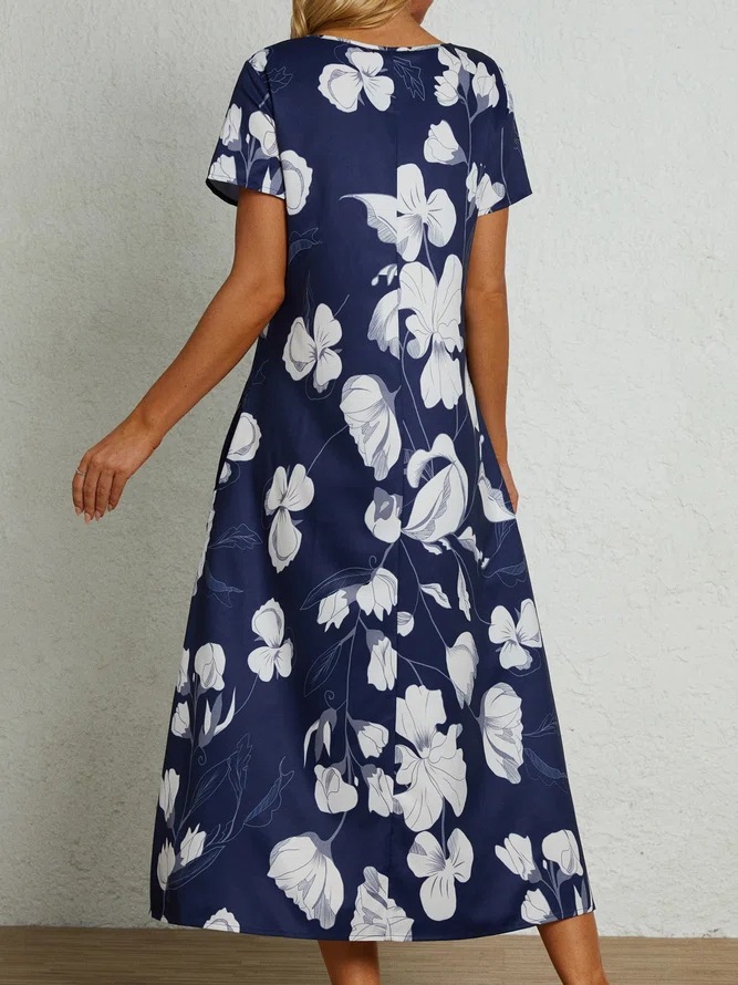 Elegant floral maxi dress outfit