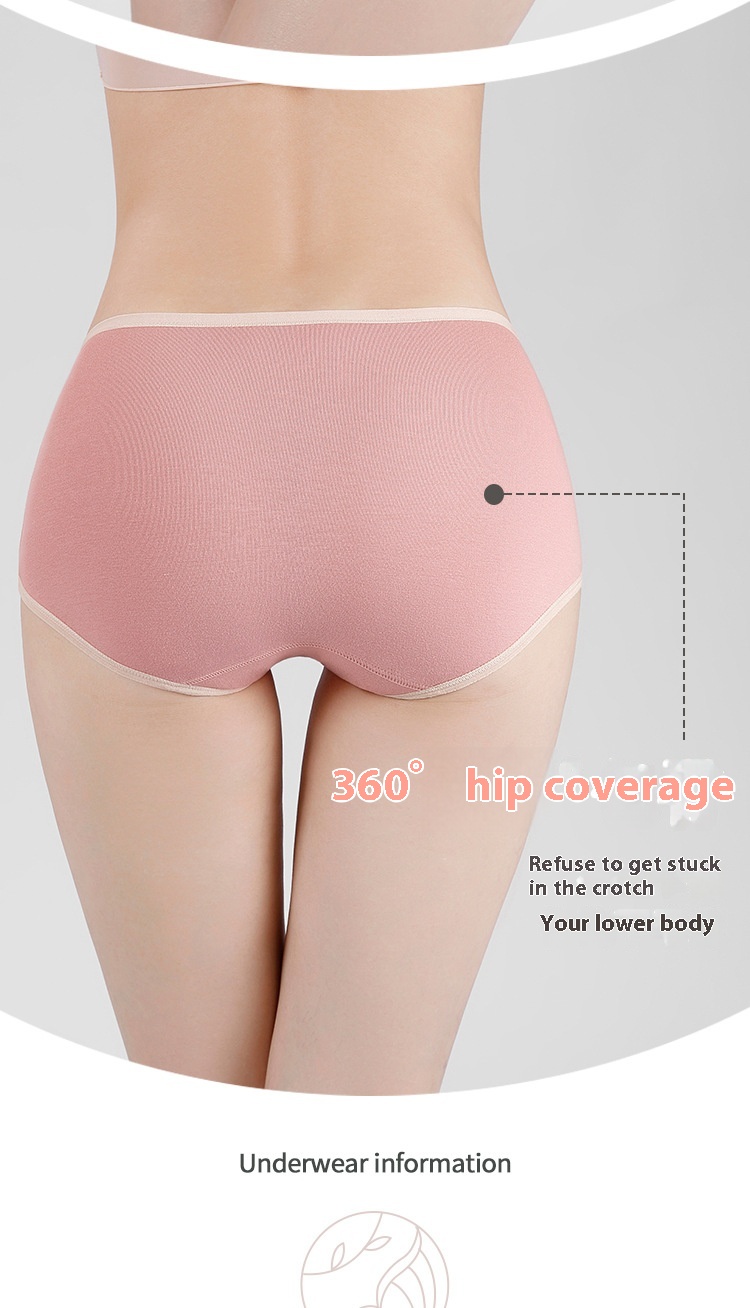 Title 6, Cotton Antibacterial Mid-waist Briefs for ultim...