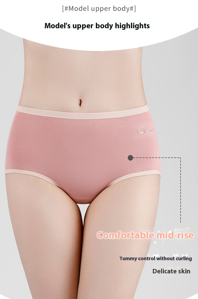 Title 7, Cotton Antibacterial Mid-waist Briefs for ultim...