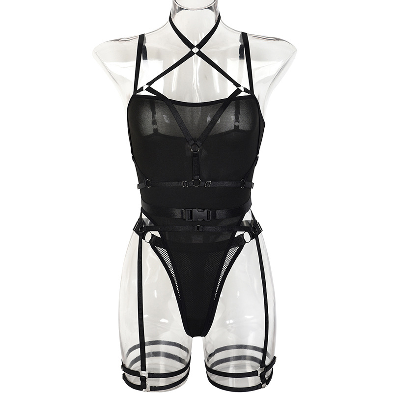 Title 7, Halter One-piece Mesh Underwear Suit for Women,...