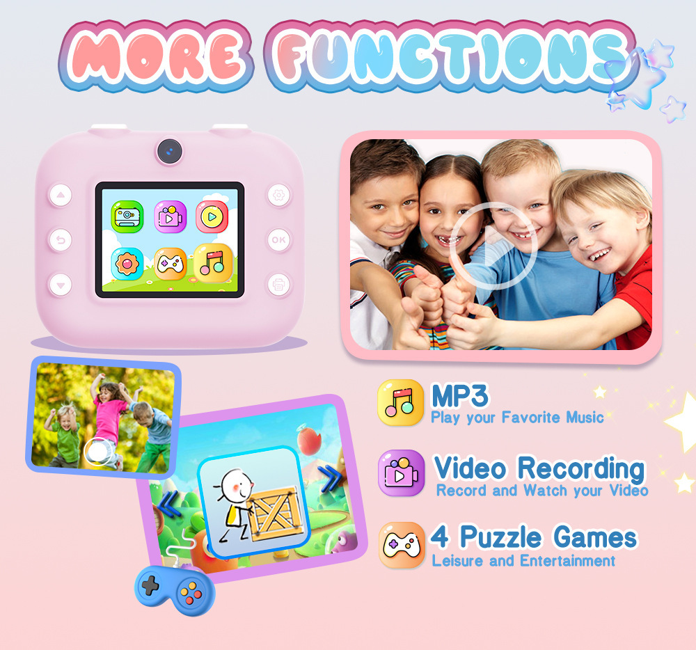 Vibrant pink children's camera for kids