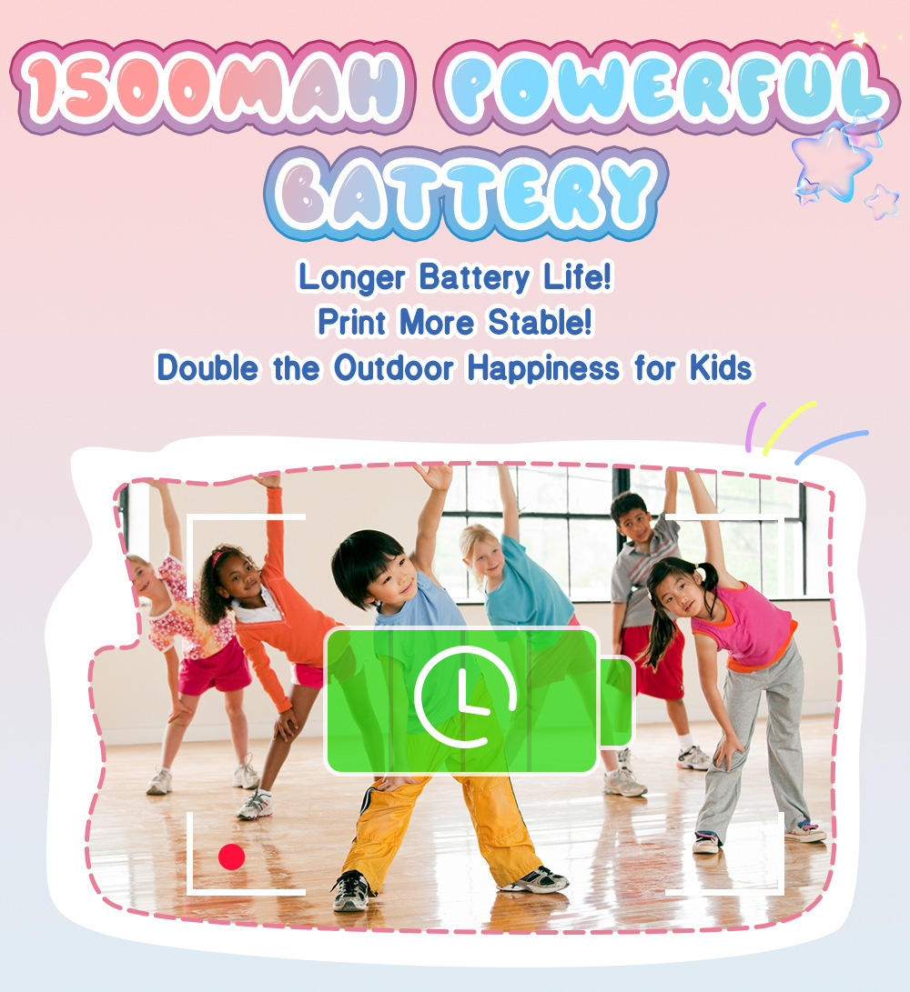 Children's camera showing dual lens feature