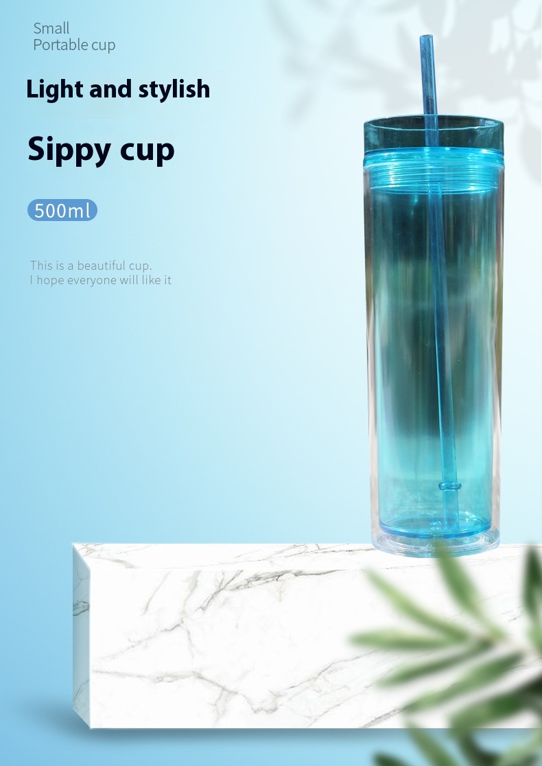 Title 1, Straight Large Capacity Double-layer Cup With S...