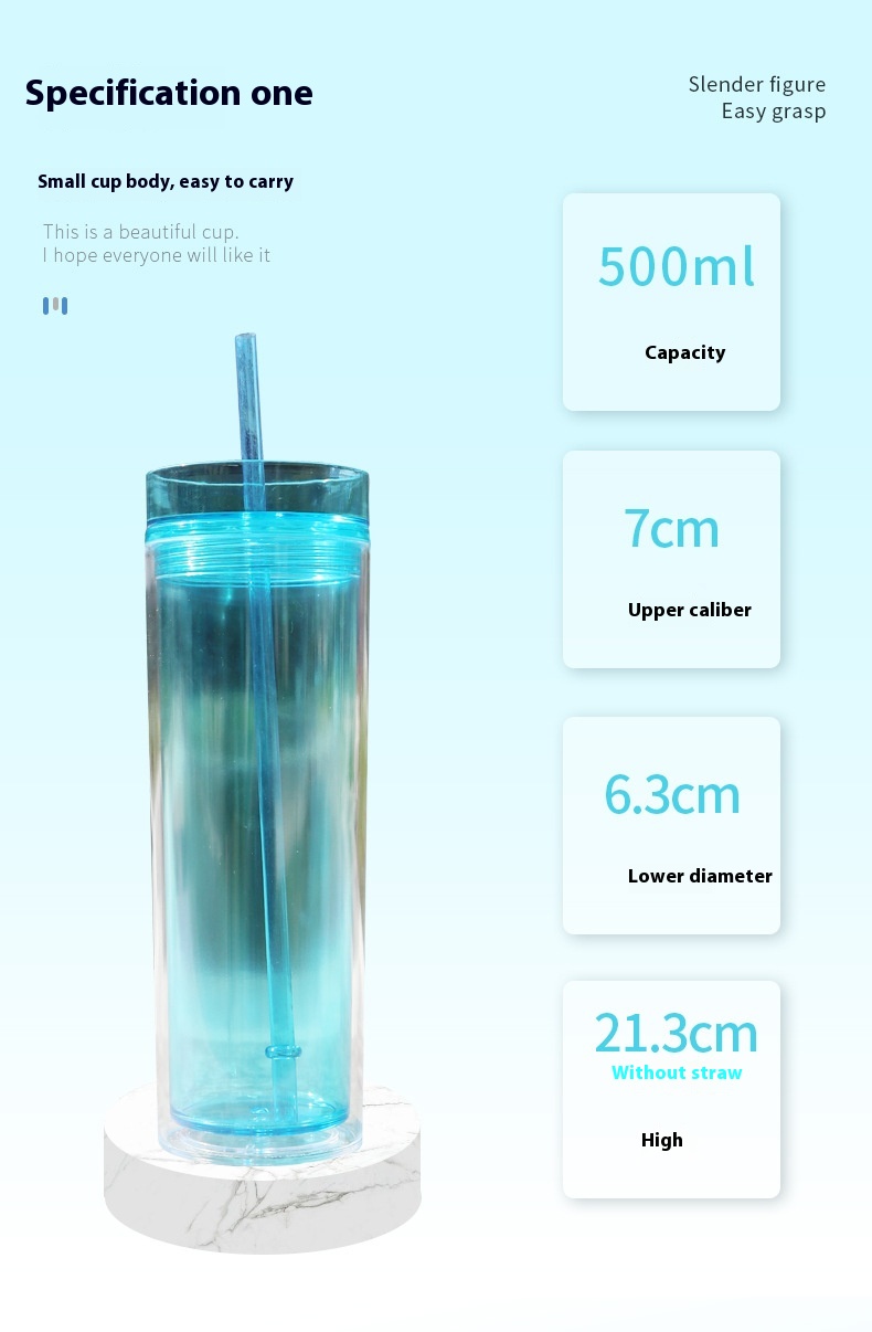 Title 2, Straight Large Capacity Double-layer Cup With S...