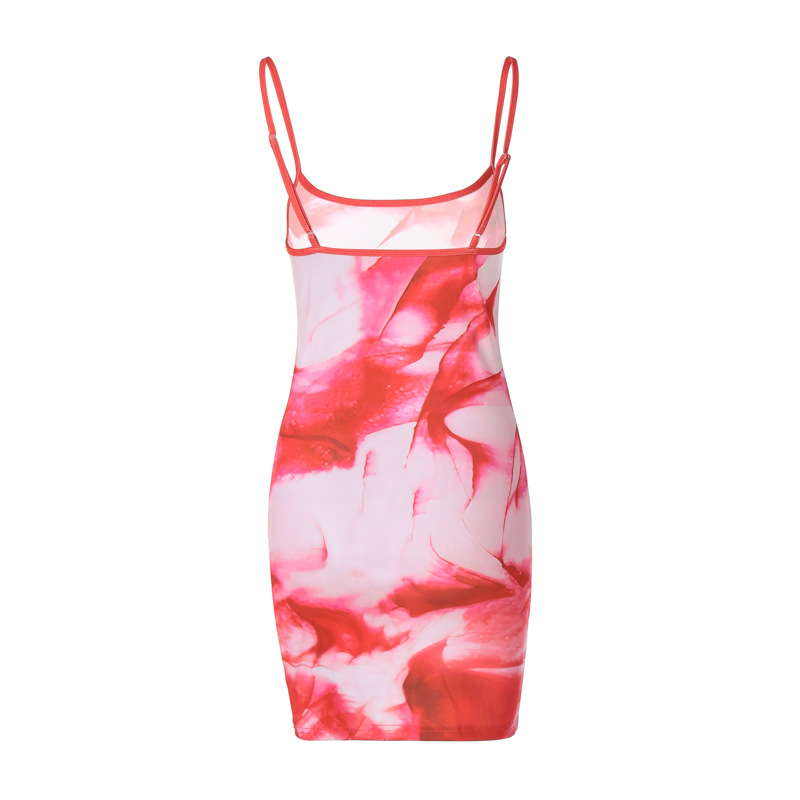 Title 6, Fashion Printing Hip Spaghetti Straps Dress