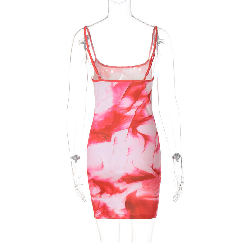 Title 13, Fashion Printing Hip Spaghetti Straps Dress