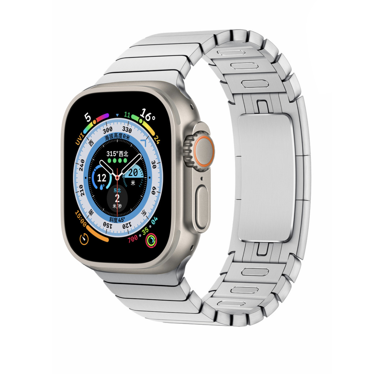 Title 1, Fivela de arco IWatch metal Smartwatch 8 pulsei...