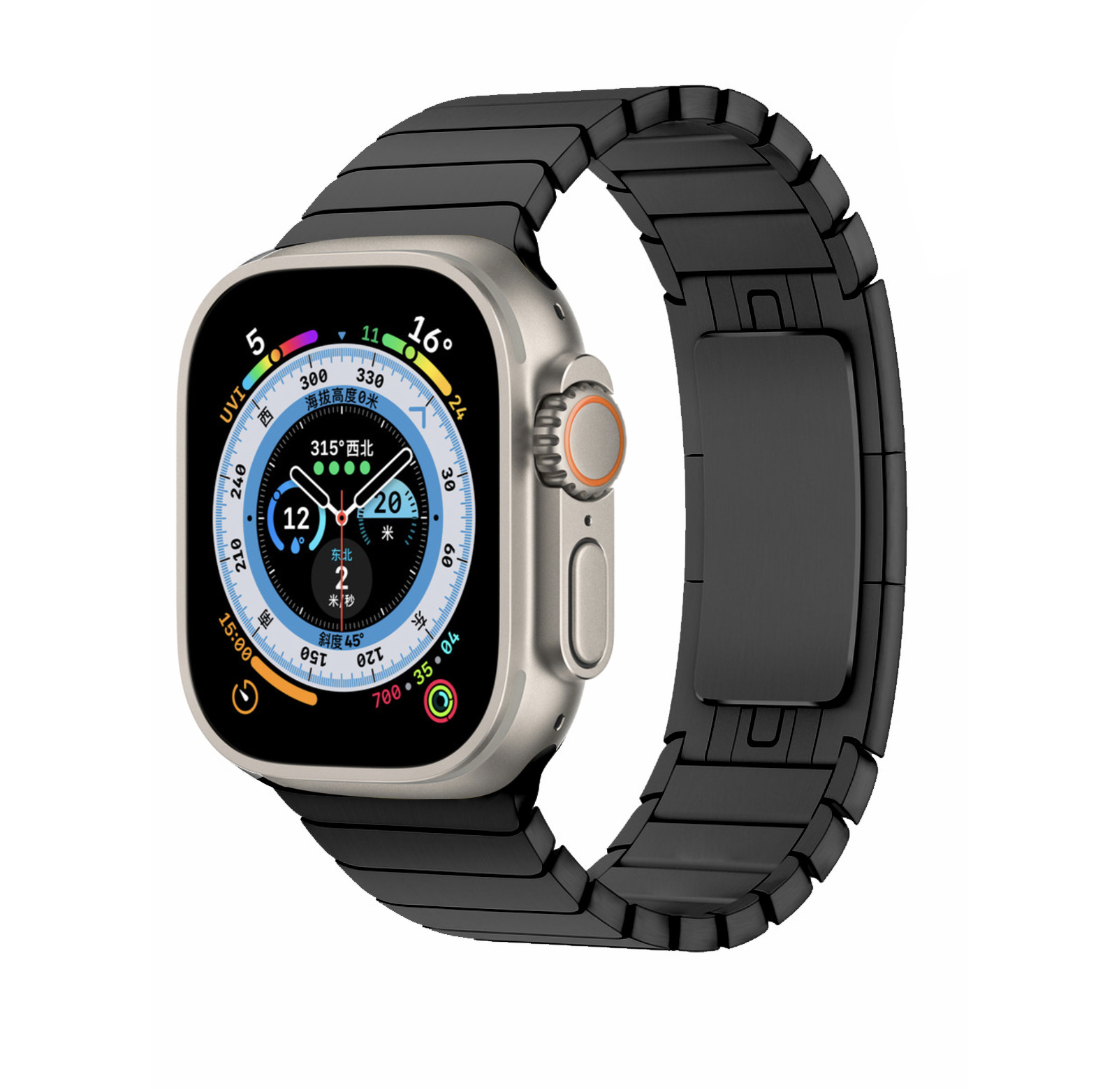 Title 2, Fivela de arco IWatch metal Smartwatch 8 pulsei...