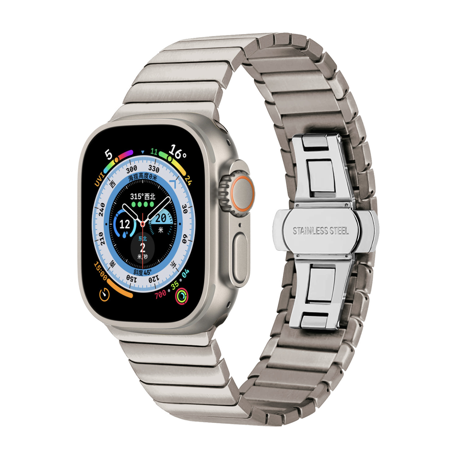 Title 6, Fivela de arco IWatch metal Smartwatch 8 pulsei...