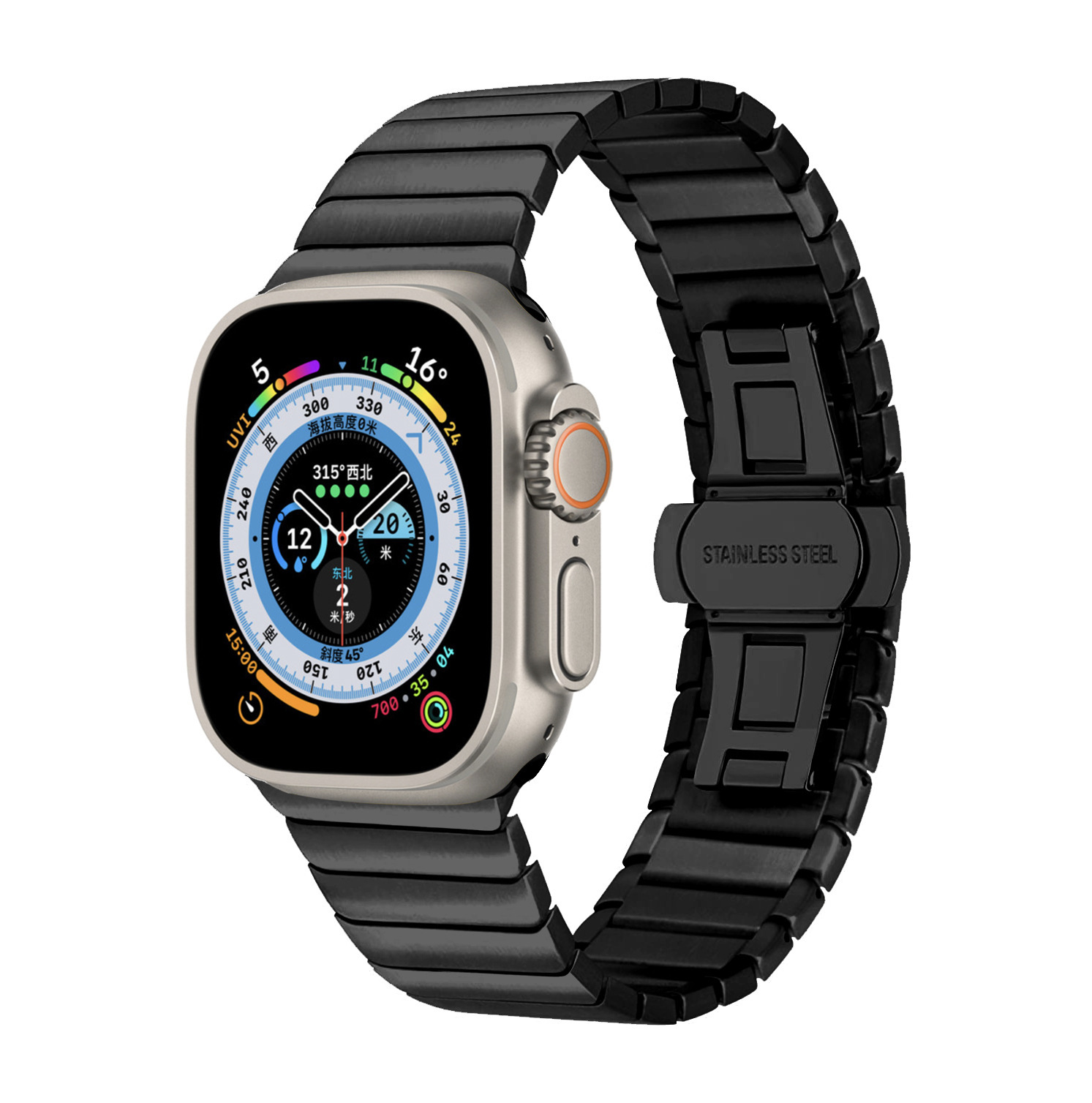 Title 7, Fivela de arco IWatch metal Smartwatch 8 pulsei...