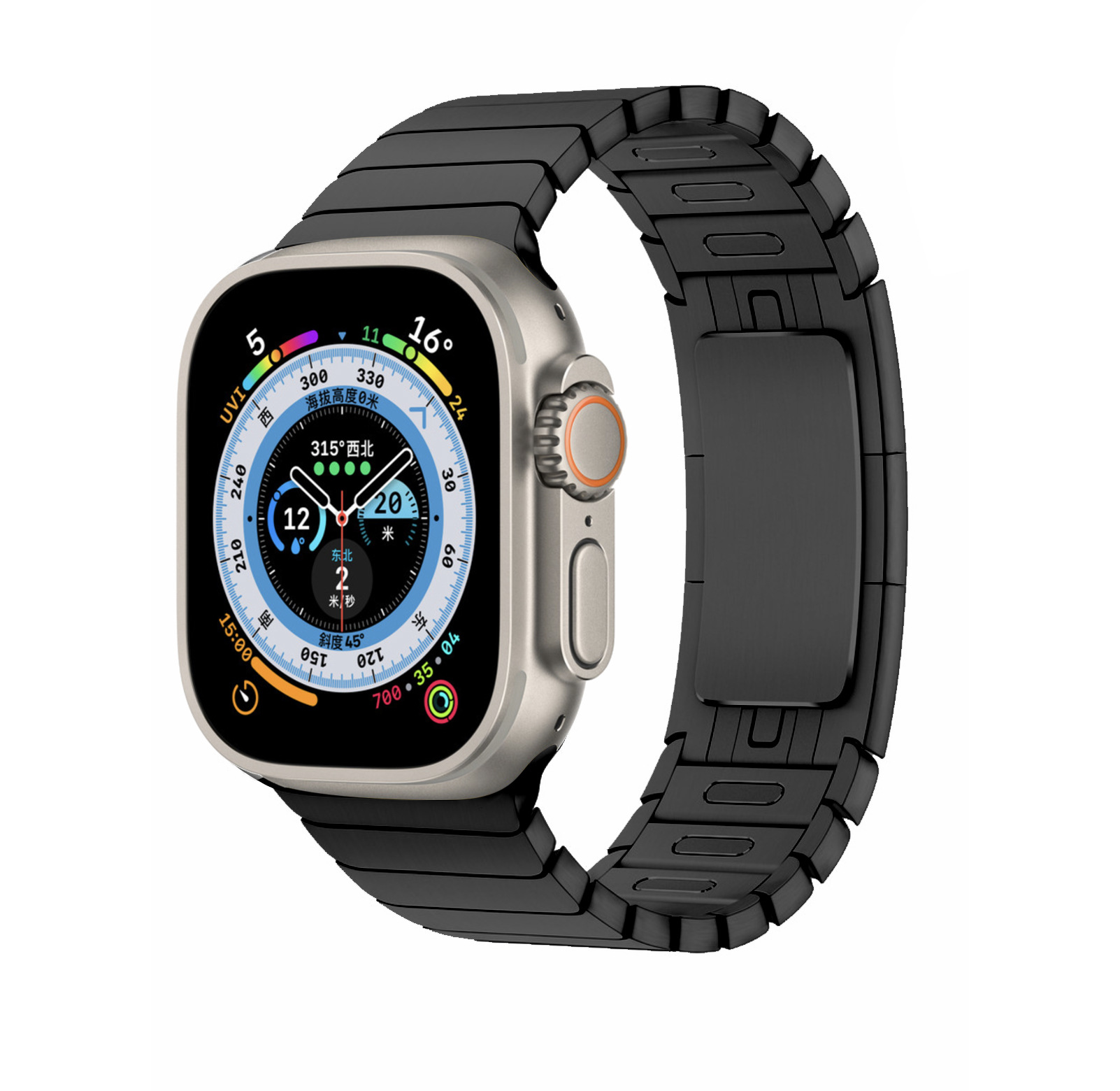 Title 12, Fivela de arco IWatch metal Smartwatch 8 pulsei...