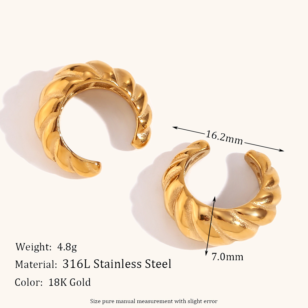 Title 7, Croissant Mini Ear Clip Gold-plated Personality...