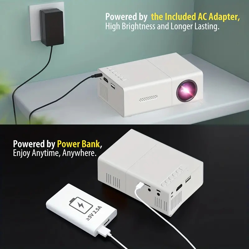 Title 1, M100 Mini Projector Home LED Portable Enjoy Mov...