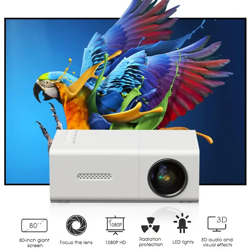 Title 4, M100 Mini Projector Home LED Portable Enjoy Mov...