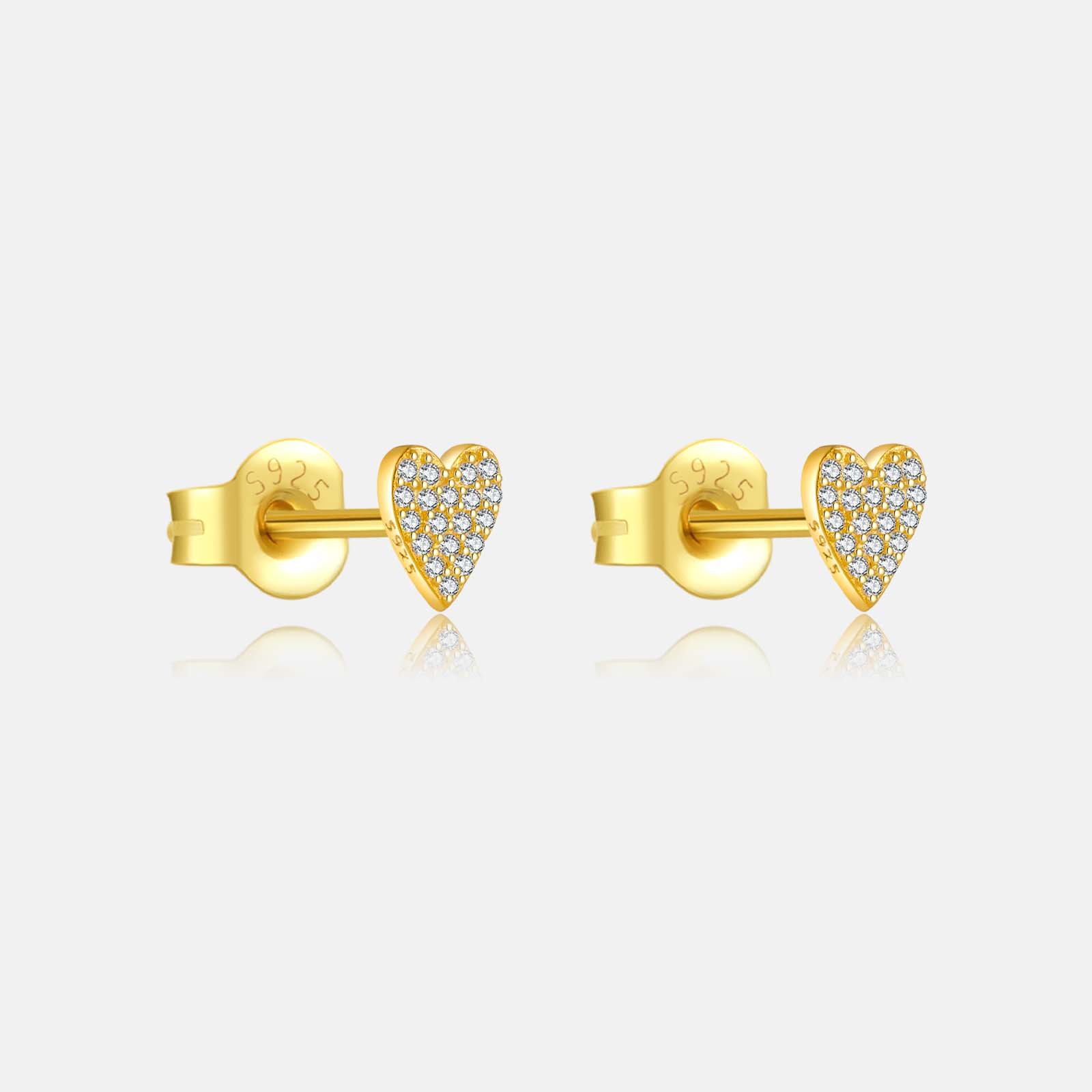 Title 2, Silver Heart-shaped Zircon Stud Earrings for se...