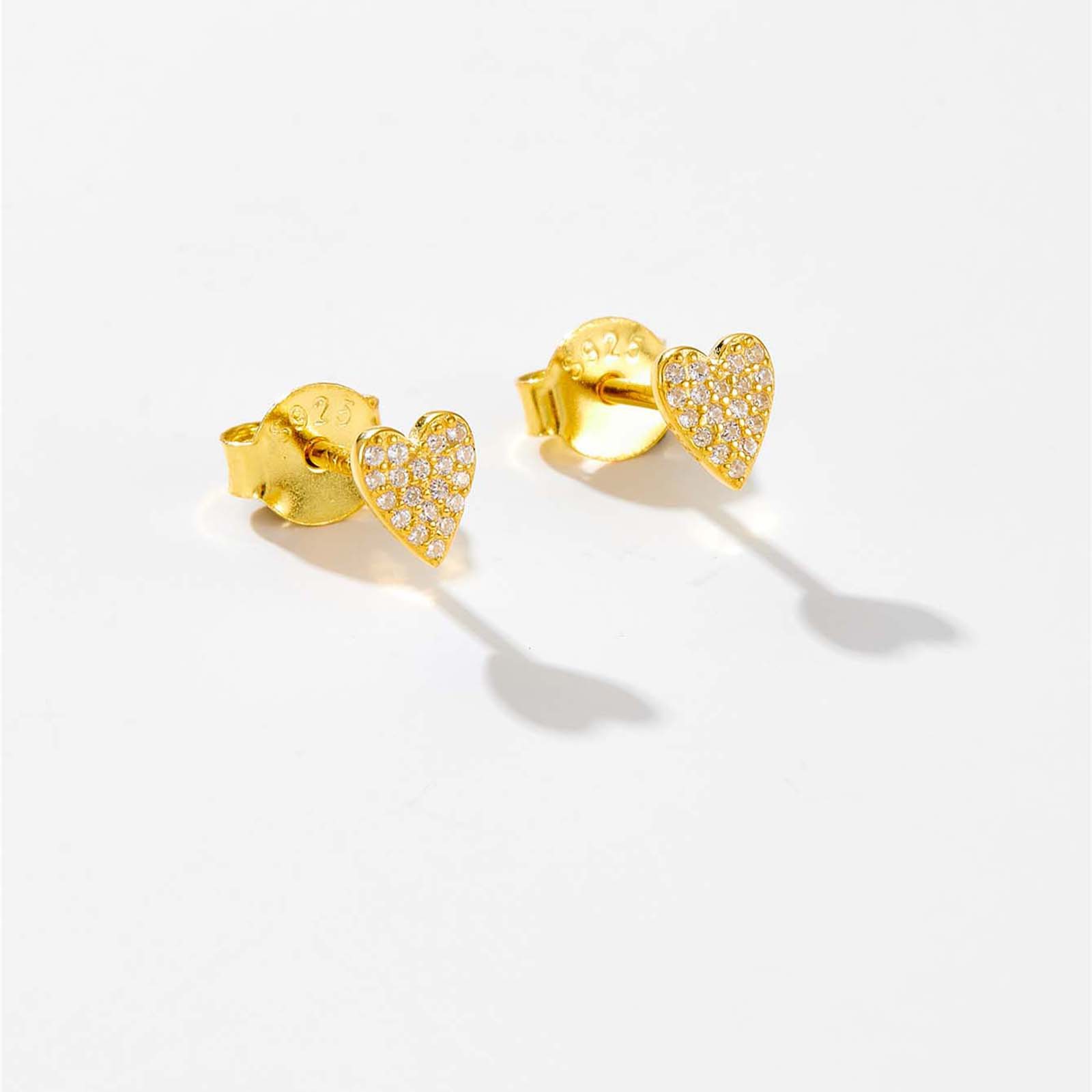 Title 3, Silver Heart-shaped Zircon Stud Earrings for se...