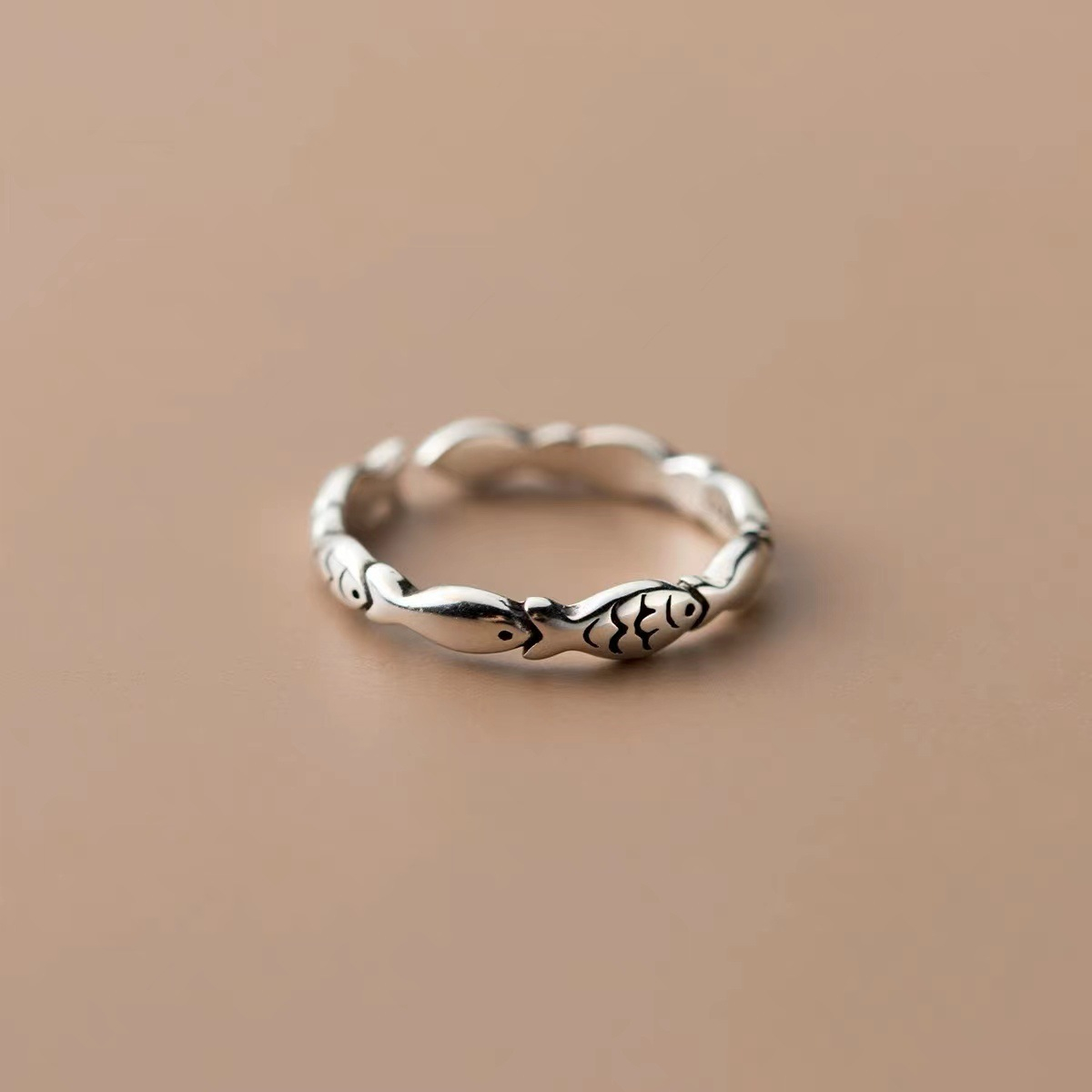 Title 1, Anillo de plata tailandés retro simple con dise...