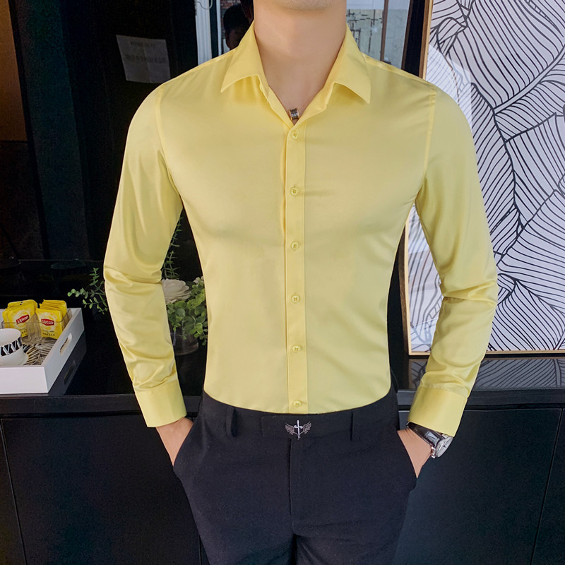 Title 4, Chemise homme manches longues couleur unie coup...