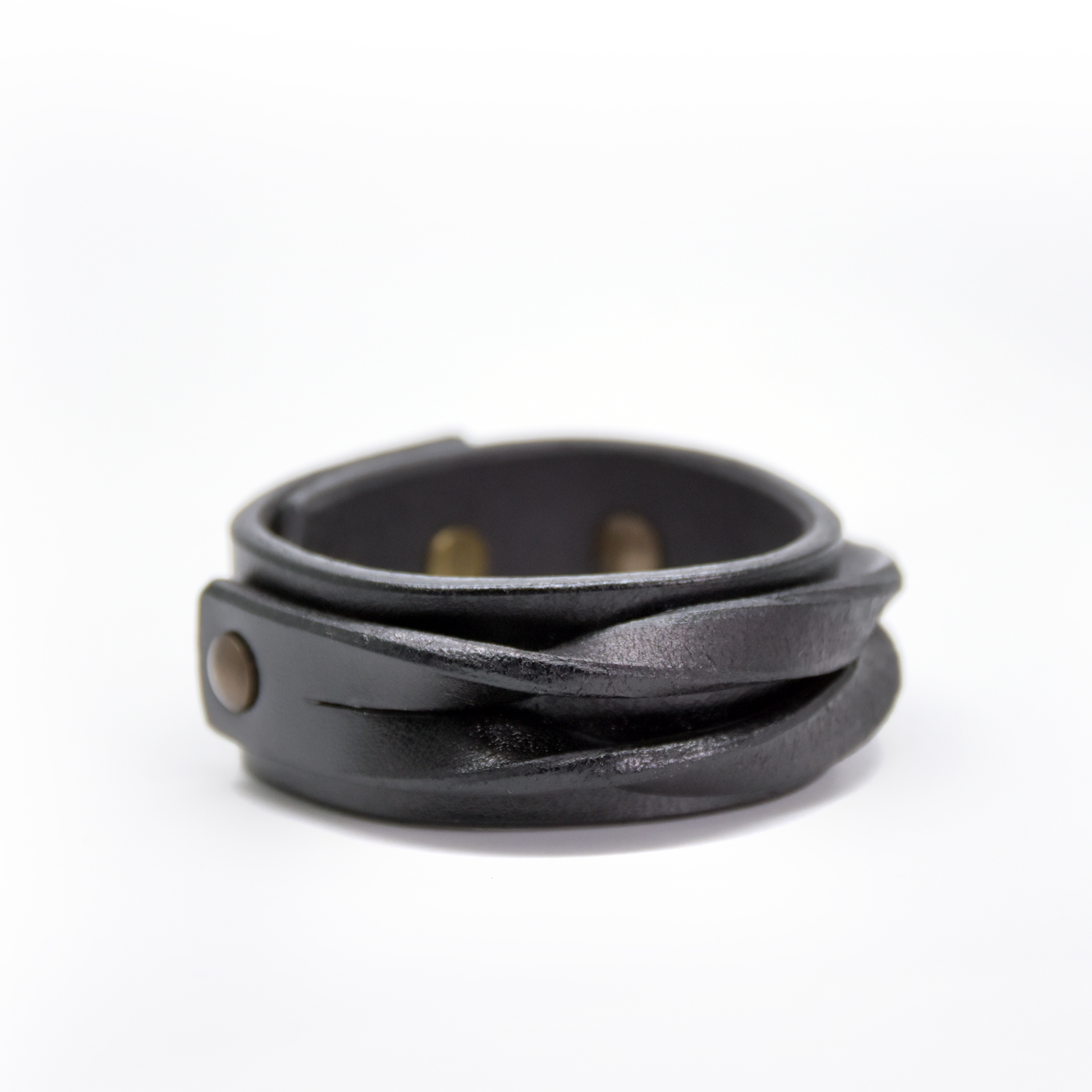 Leather Bracelet - Black Retro Style