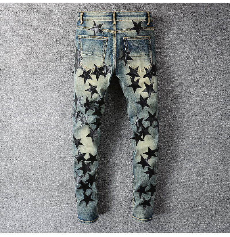 Title 1, Calça Jeans Masculina com Estrela de Cinco Pontas