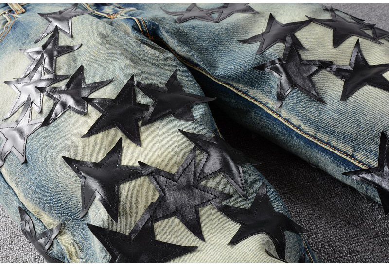 Title 2, Calça Jeans Masculina com Estrela de Cinco Pontas