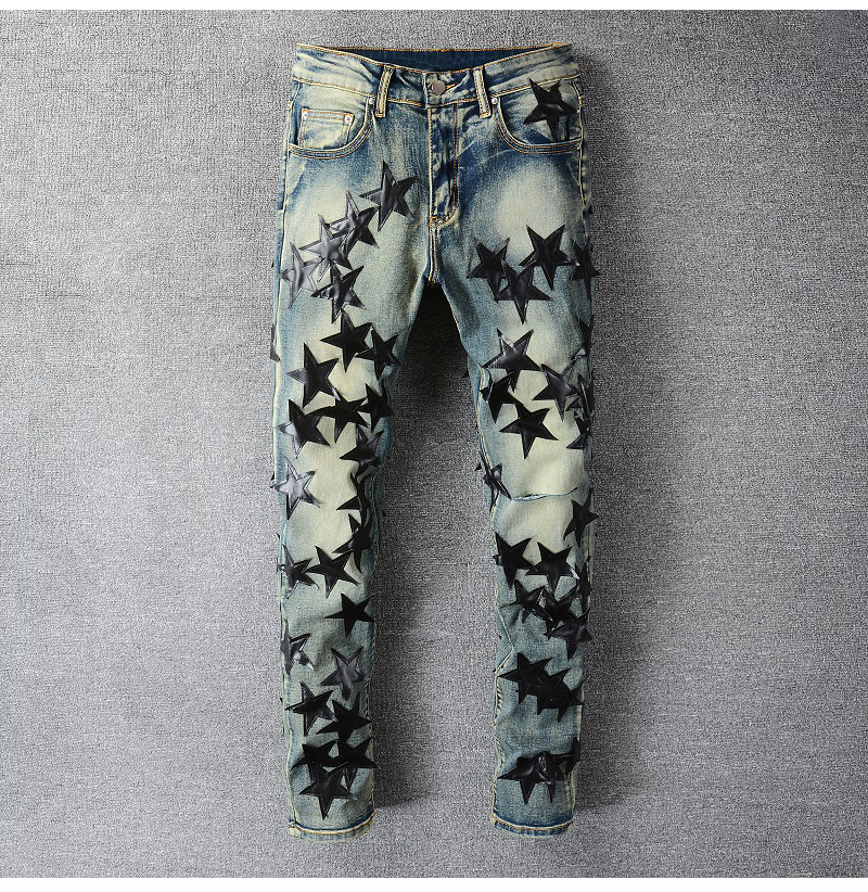 Title 4, Calça Jeans Masculina com Estrela de Cinco Pontas