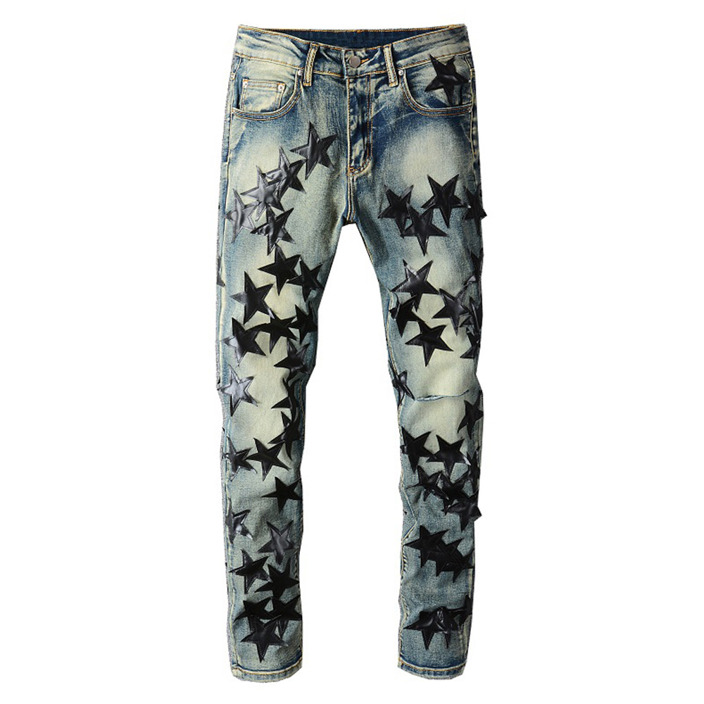 Title 5, Calça Jeans Masculina com Estrela de Cinco Pontas