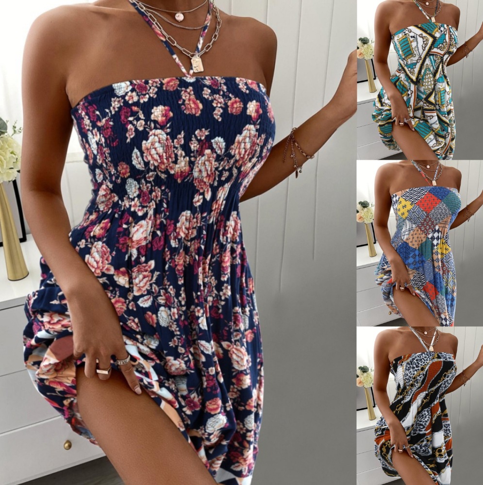 Title 4, Summer Fashion Sleeveless Halter Dress Women