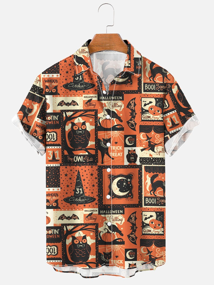 Title 3, Camicia Hawaiana Stampata Uomo Fantasia Gatti M...