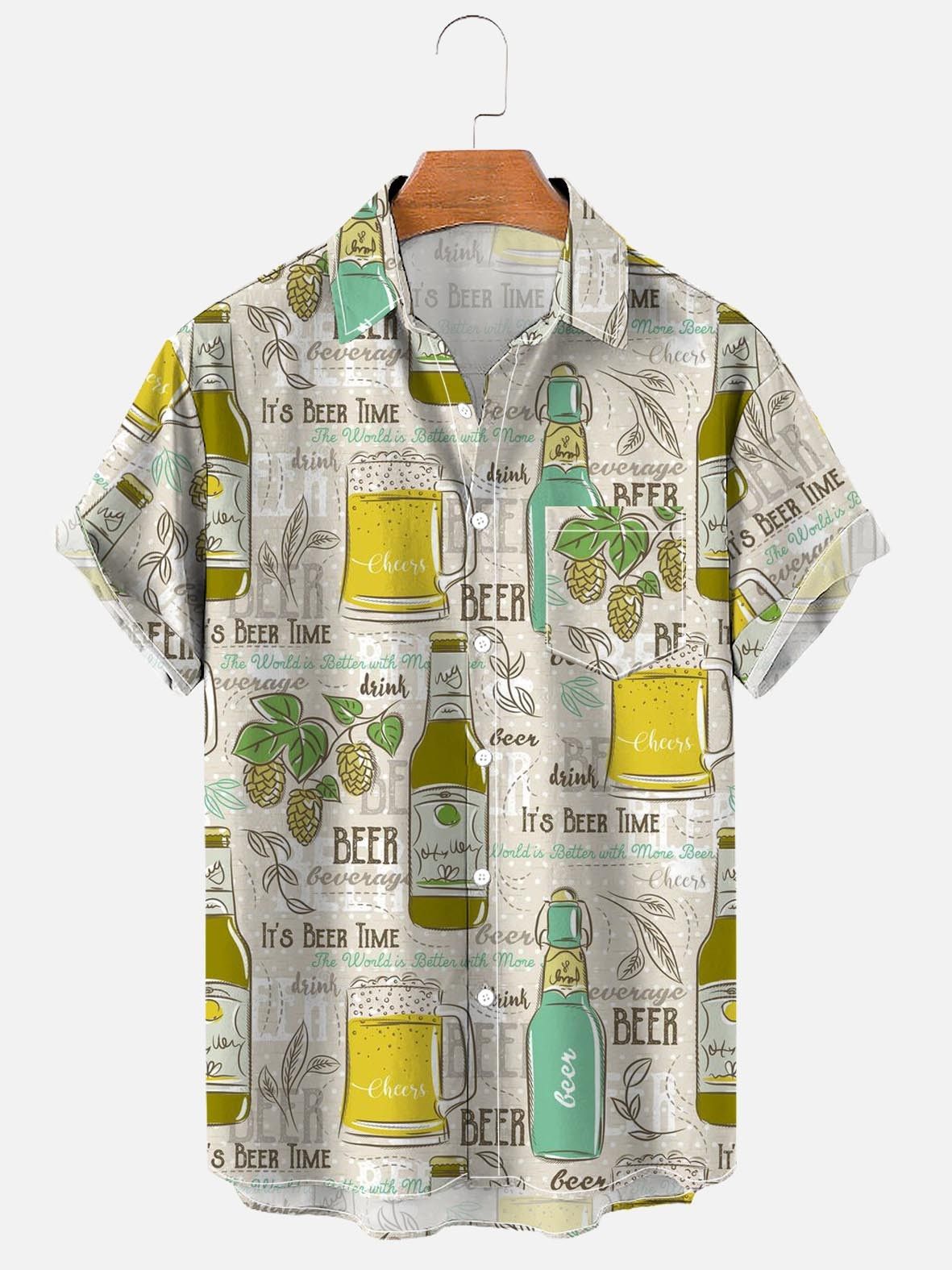 Title 4, Camicia Hawaiana Stampata Uomo Fantasia Gatti M...