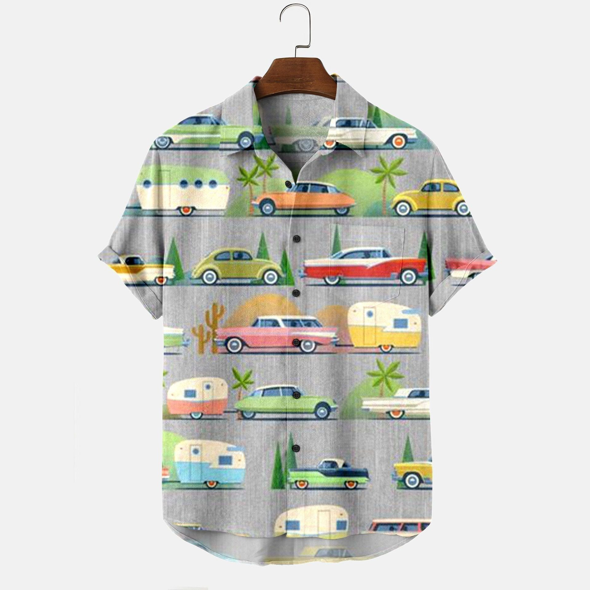 Title 6, Heren Hawaii shirt met print kattenpatroon aan ...