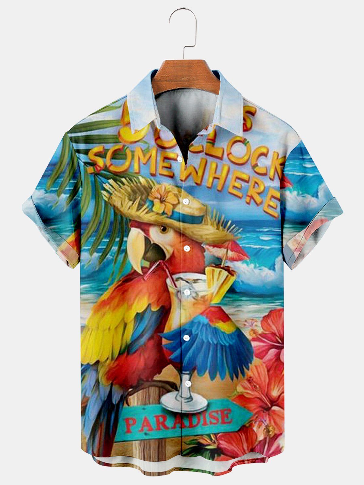 Title 10, Heren Hawaii shirt met print kattenpatroon aan ...