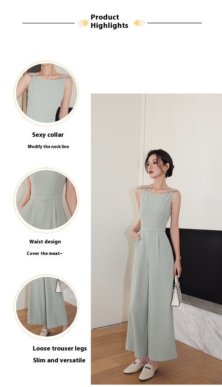 Title 5, Retro Boat Neck Slim High Waist Jumpsuit Wide L...