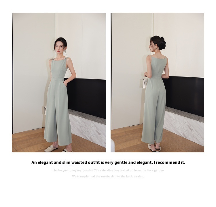 Title 6, Retro Boat Neck Slim High Waist Jumpsuit Wide L...