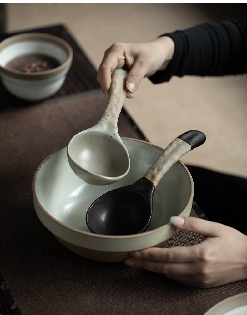 Title 1, Stoneware Soup Spoon Household Coffee Spoon