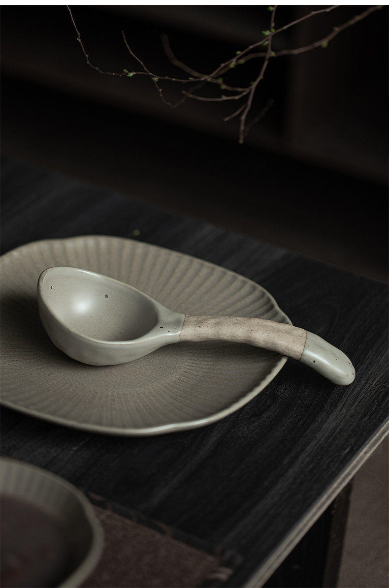 Title 3, Stoneware Soup Spoon Household Coffee Spoon