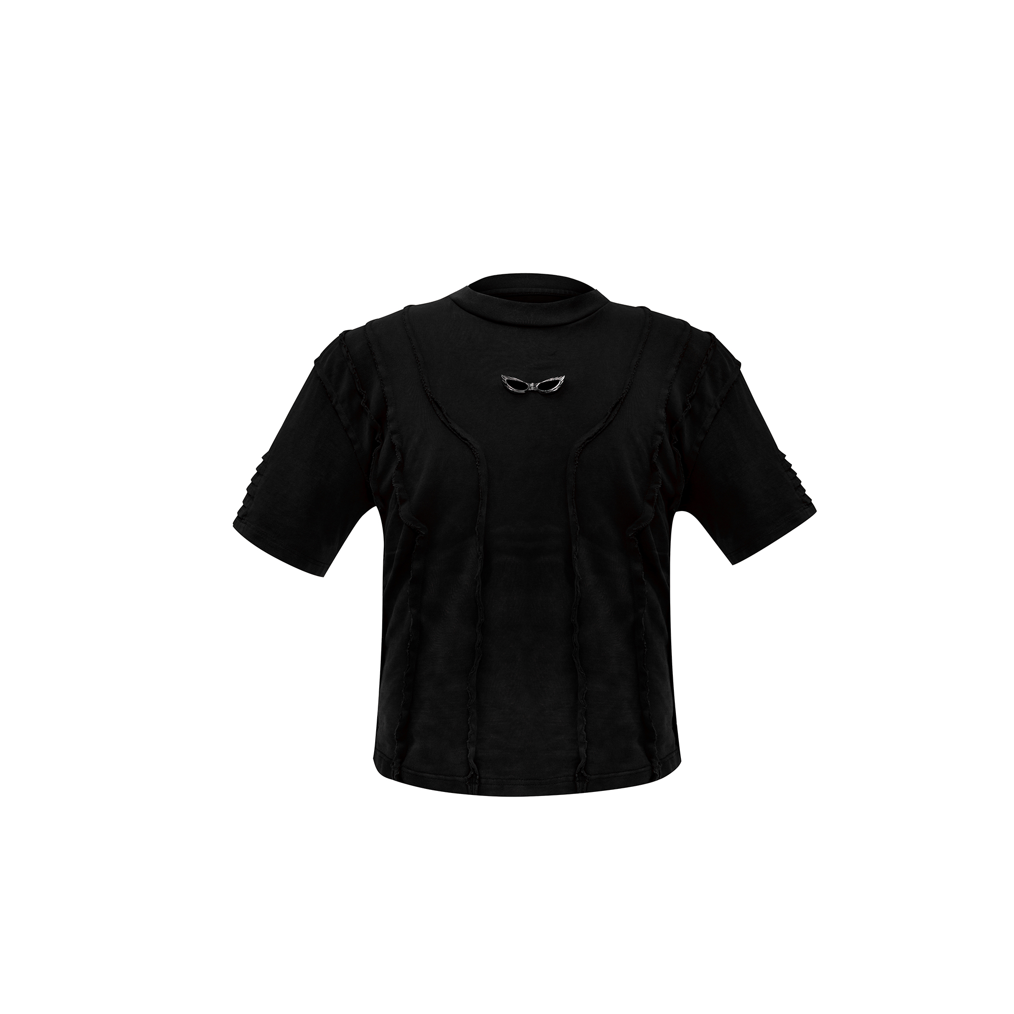 Title 7, Gewassen gradient t-shirt met korte mouwen en o...