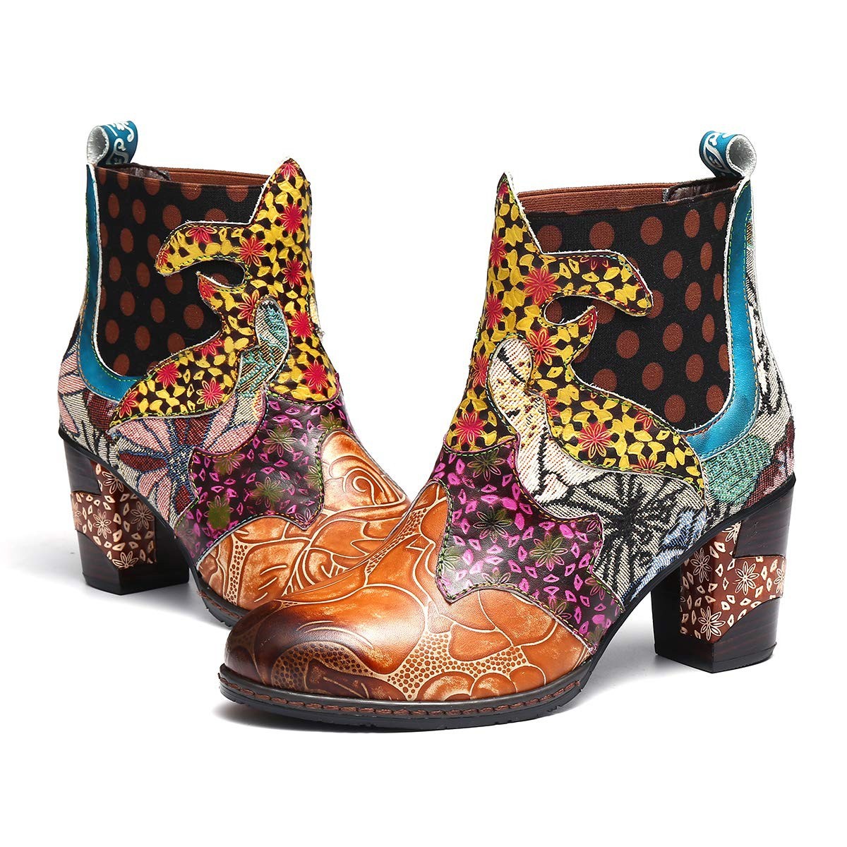 Title 2, Bottines courtes femme artisanales en jacquard ...