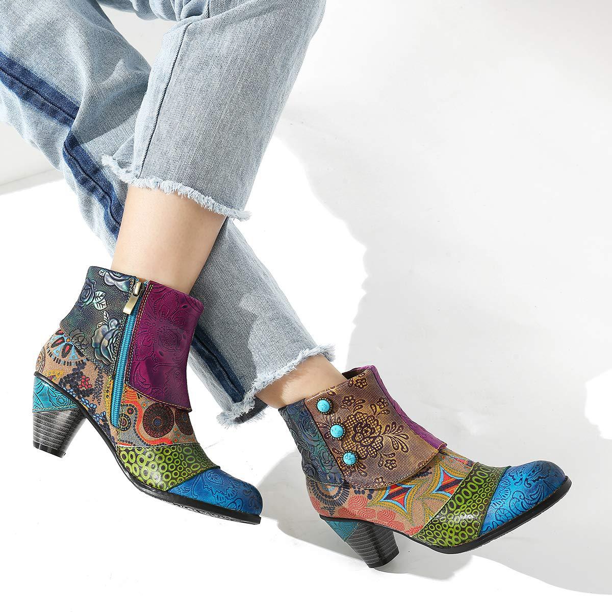 Title 7, Bottines courtes femme artisanales en jacquard ...