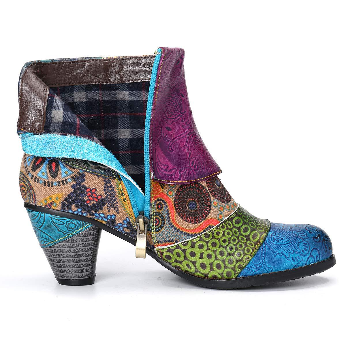 Title 8, Bottines courtes femme artisanales en jacquard ...