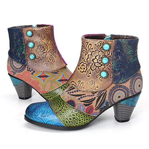 Title 12, Bottines courtes femme artisanales en jacquard ...