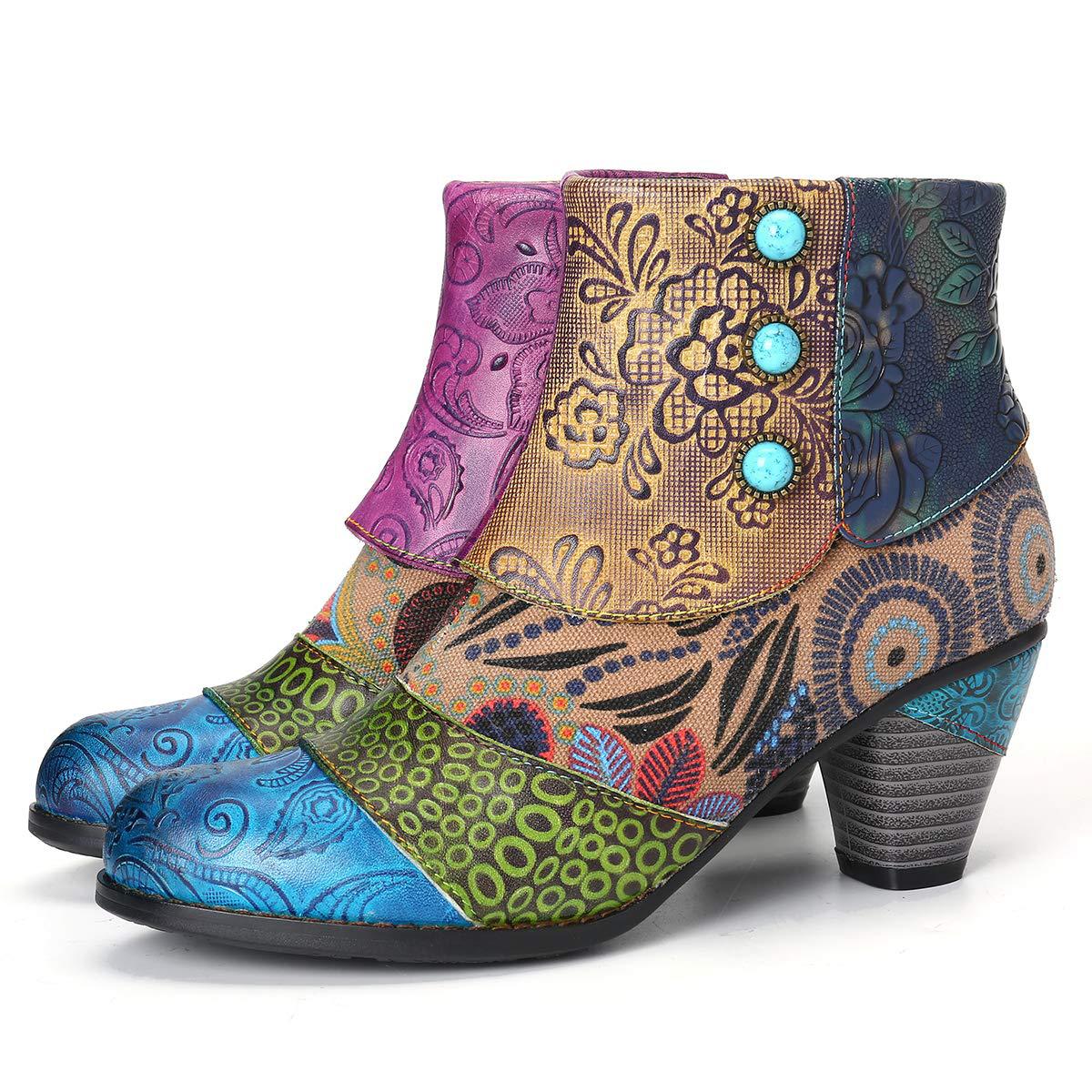 Title 13, Bottines courtes femme artisanales en jacquard ...