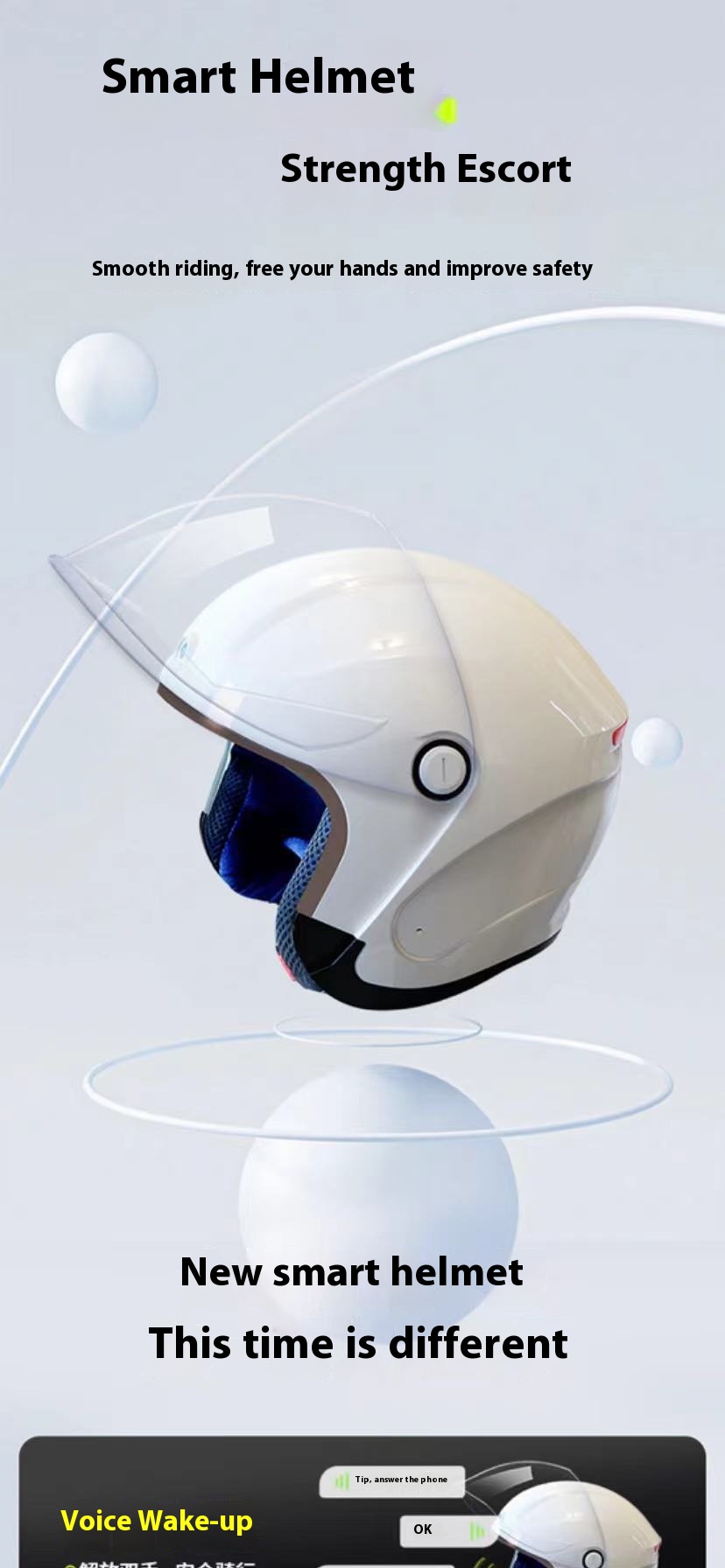 Title 12, Casque de moto Bluetooth à commande vocale inte...