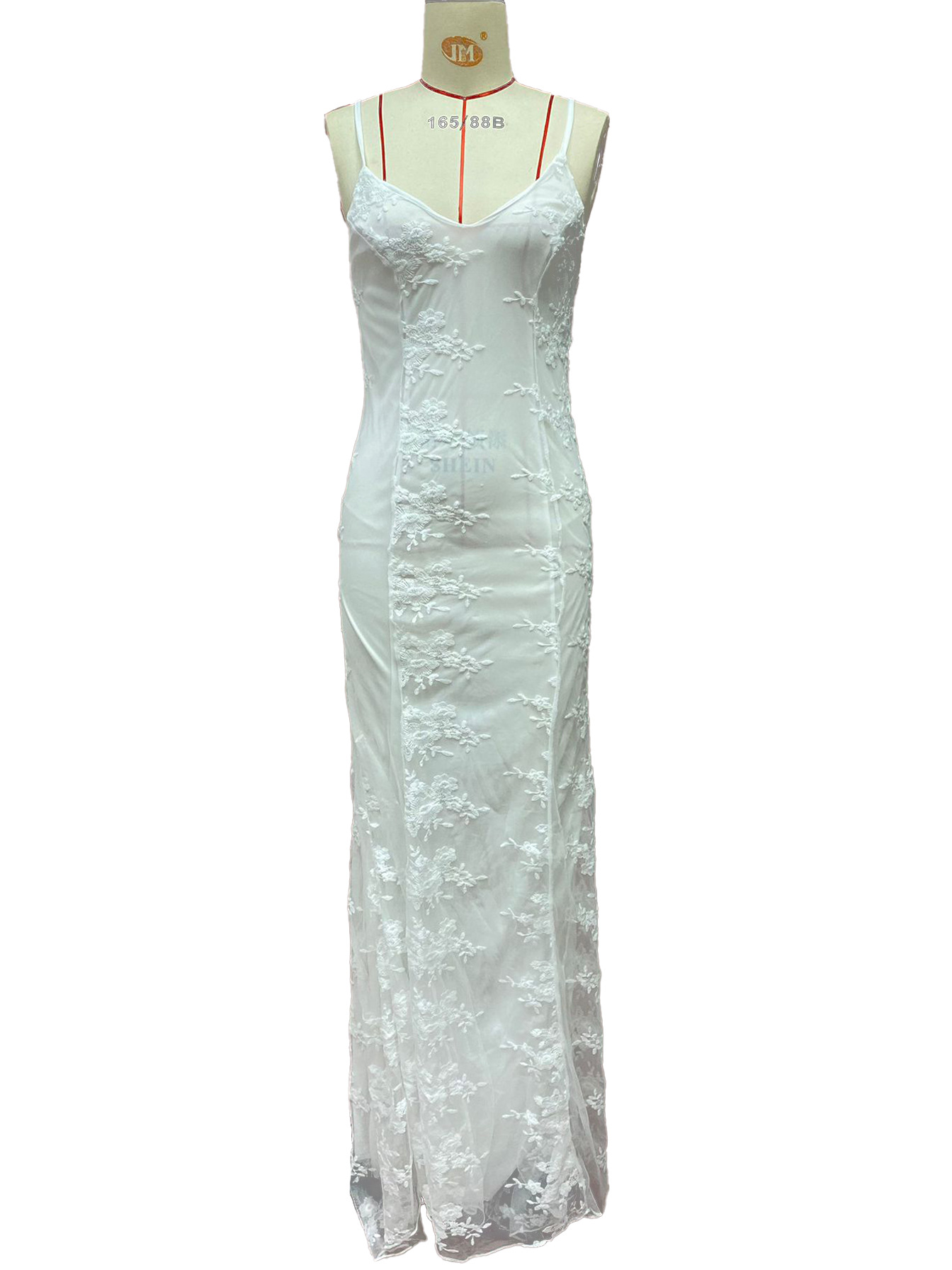 Title 7, Female White V-collar Camisole Gown Dress