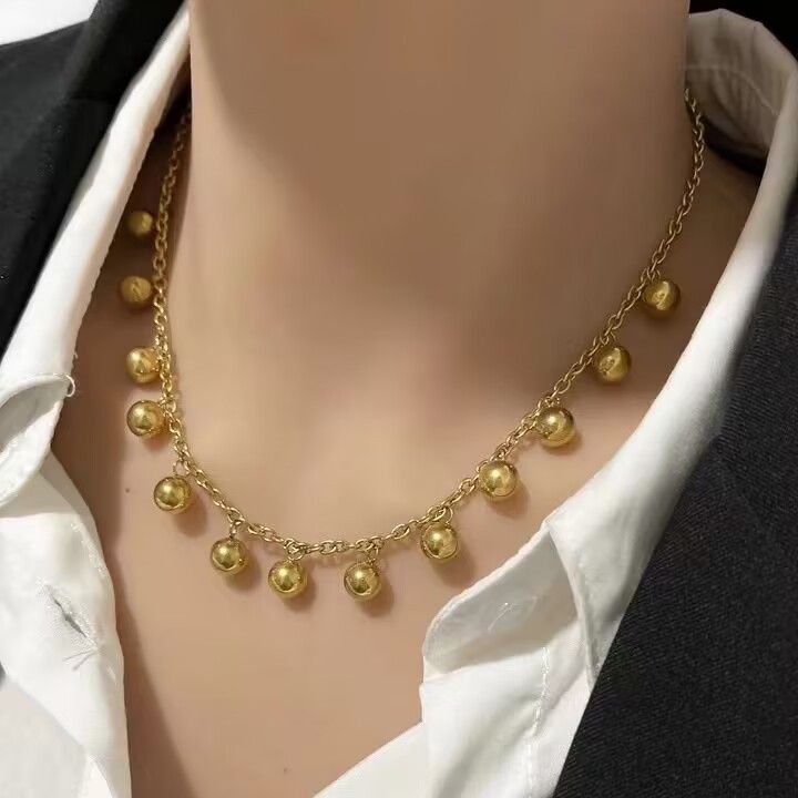 Title 1, Womens Alloy Necklace Simple Plastic Ball Neck...