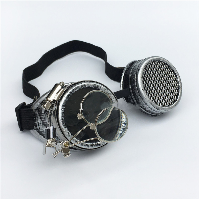 Title 1, Steam Punk Goth Goggles Mesh Lens With Magnifyi...